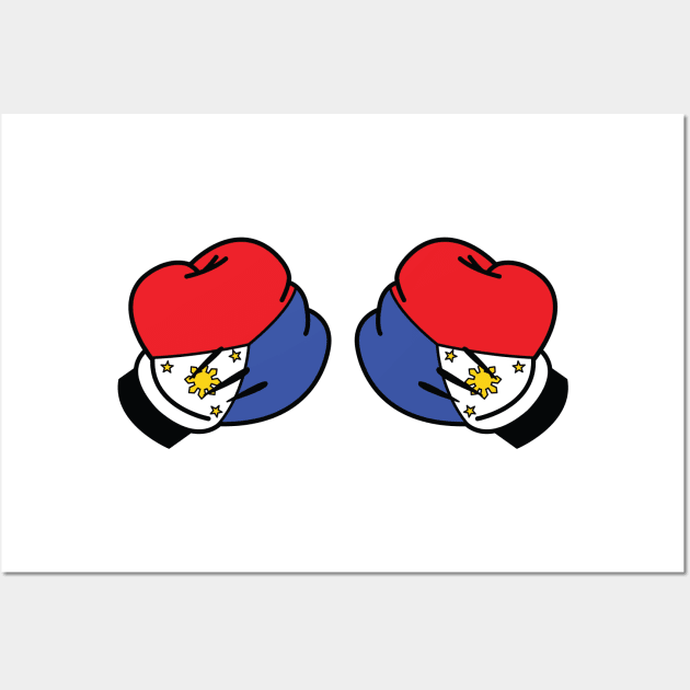 Mickey Filipino Flag Boxing Gloves by AiReal Apparel Wall Art by airealapparel